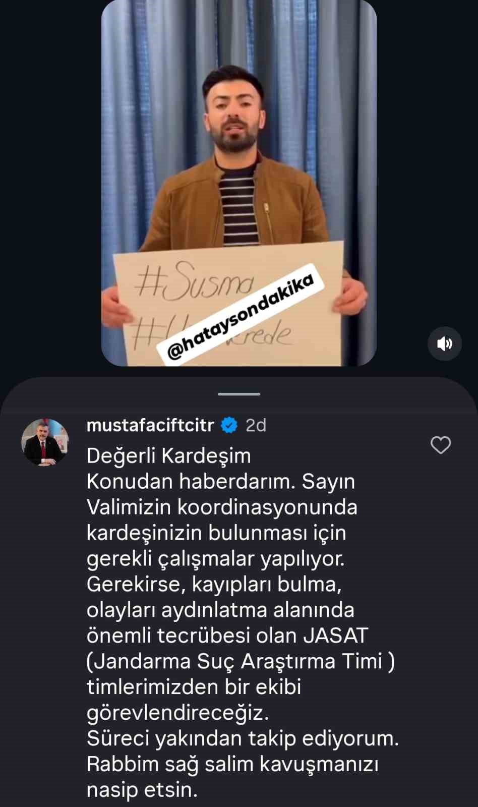 Bakan Çiftçi’den kardeşi kayıp vatandaşa yanıt: "Süreci yakından takip ediyorum"
