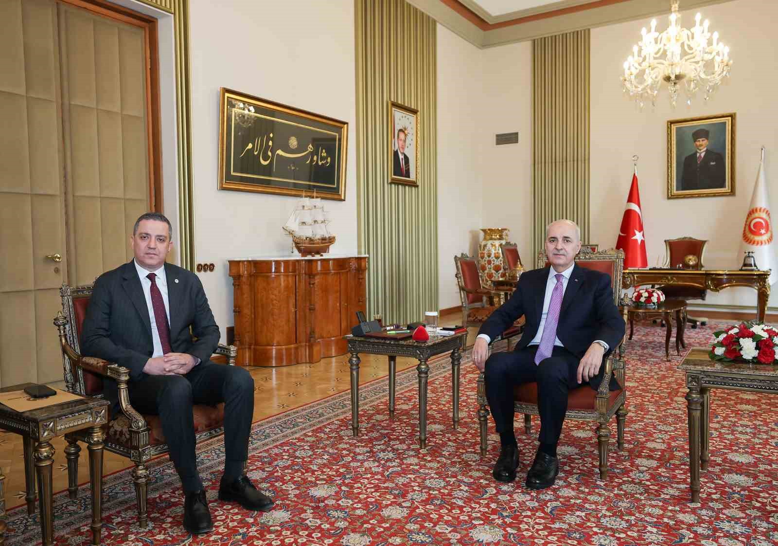 TBMM Başkanı Kurtulmuş, TBB Başkanı Sağkan ve beraberindeki heyeti kabul etti
