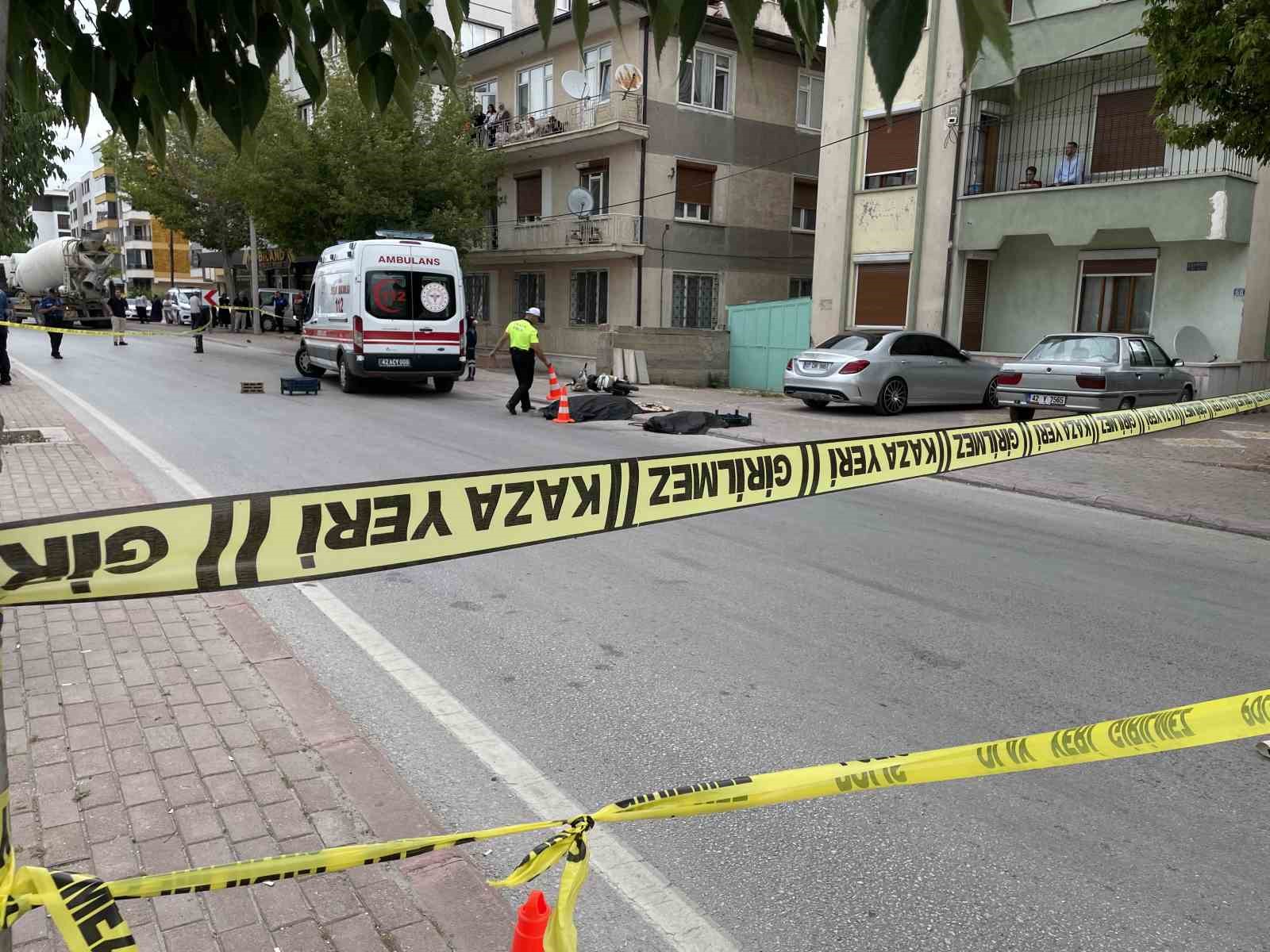 Beton mikserinin çarptığı elektrikli bisikletin sürücüsü öldü
