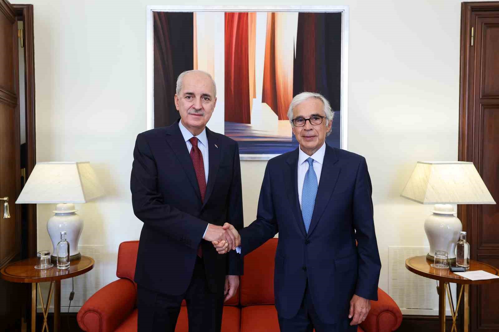 TBMM Başkanı Kurtulmuş, Portekiz Cumhuriyet Meclisi Başkanı Aguiar-Branco ile görüştü
