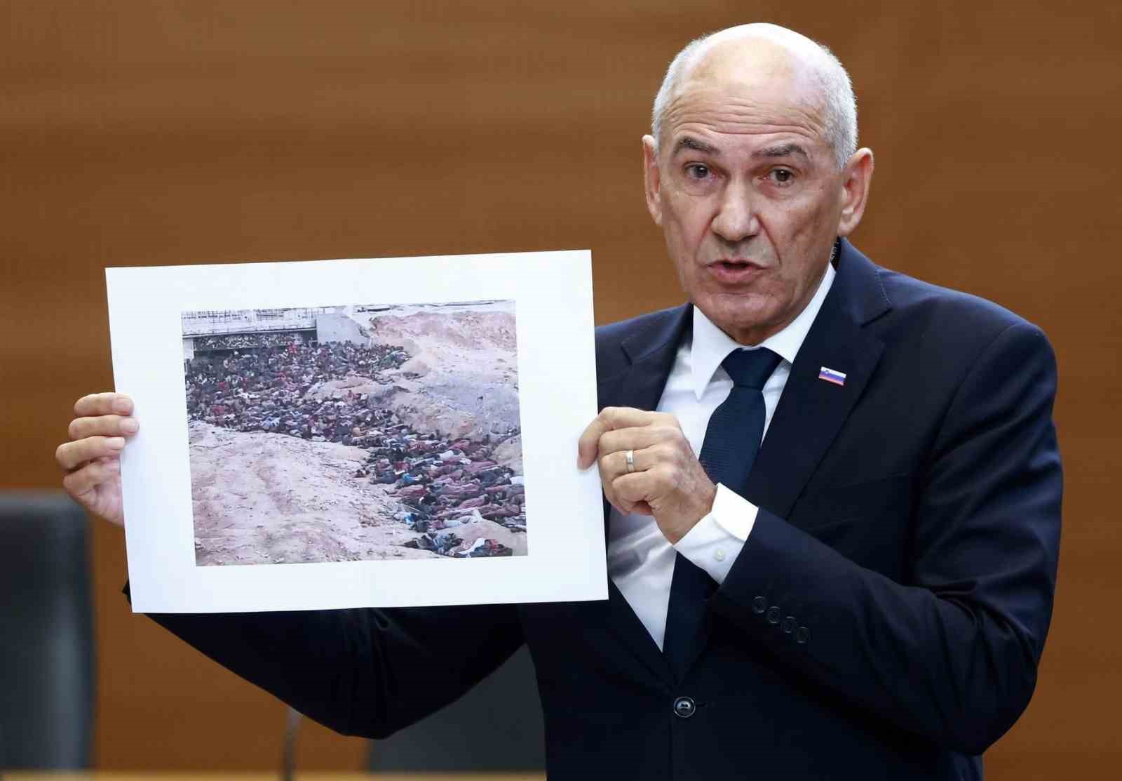 İsrail’i aklamaya çalışan Slovenya Başbakanı Jansa, Gazze’de çekilen fotoğrafı Sudan zannetti
